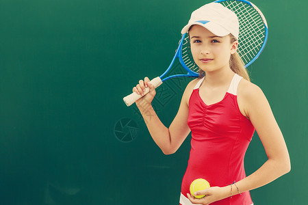 卡瓦那延网球美丽的年轻女背景