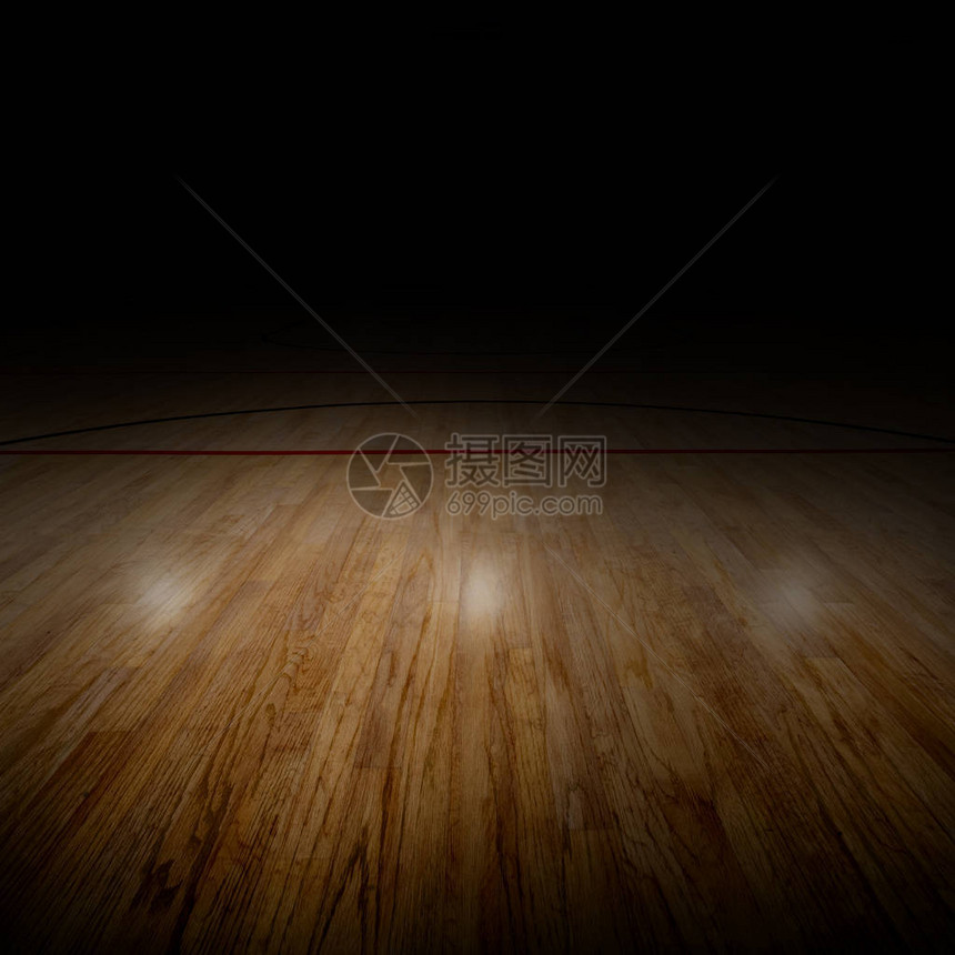 具有特殊灯光效果的篮球场复制空间图片