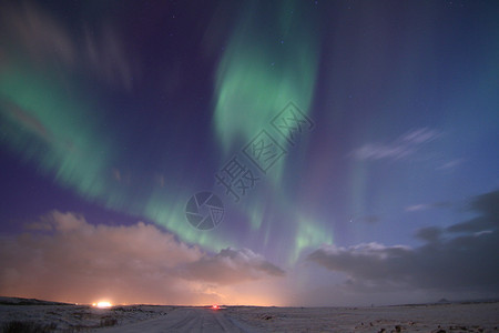 冰岛北极光背景图片