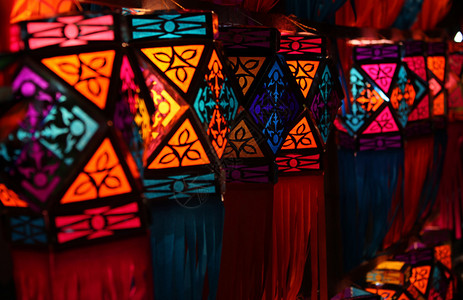 在印度Diwali节上点燃了传统色背景图片