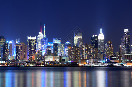 壮观的曼哈顿天际线景观图片