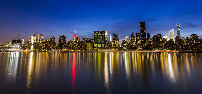 曼哈顿夜景从长岛看图片