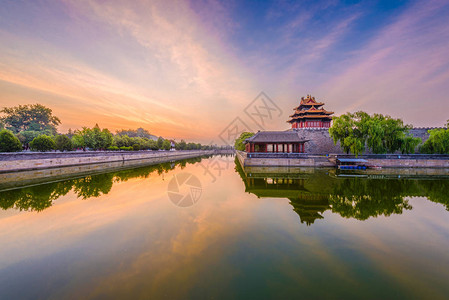 北京紫禁城外护城河图片