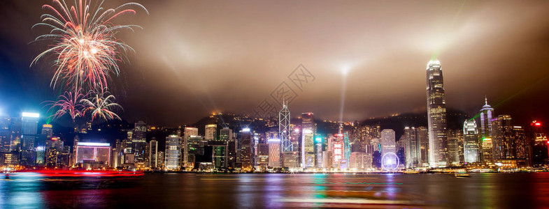 香港天线的全景图片