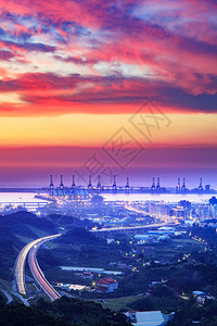 北港美丽的夕阳图片