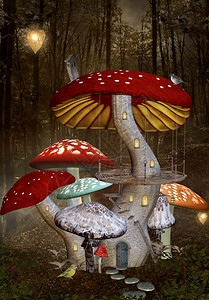 喀纳斯秋季童话蘑菇宫殿设计图片