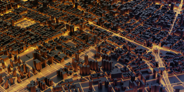 黑色棕城市和未来城市图片