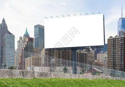 城市背景的空白广告牌屏幕图片