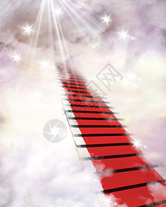 一个概念图像向恒星的楼梯覆盖在深厚豪背景图片