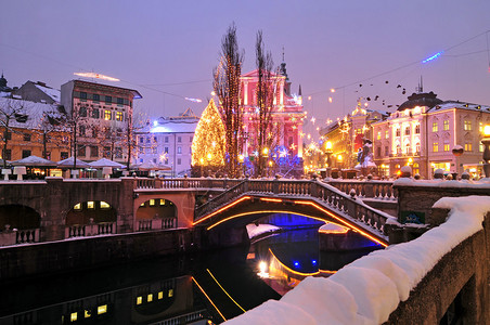 Ljubljana为新年和圣诞节图片
