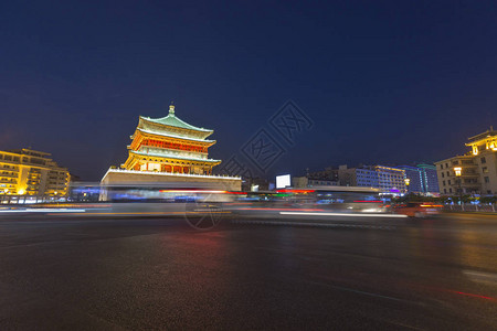 西安城市夜景图片