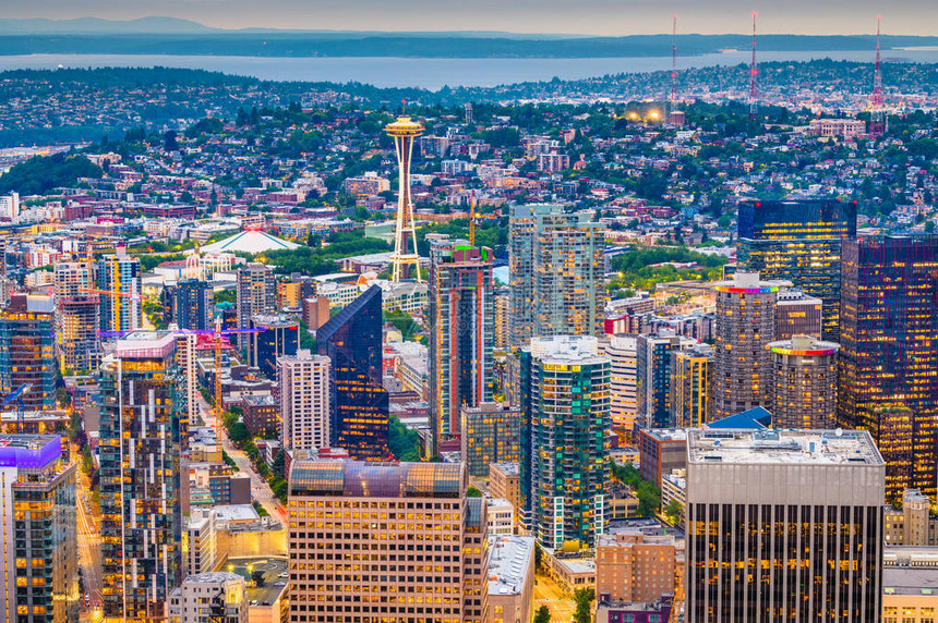 西雅图华盛顿美国市中心天际线图片