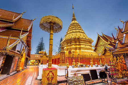 泰国清迈的道义苏瑟普寺庙图片