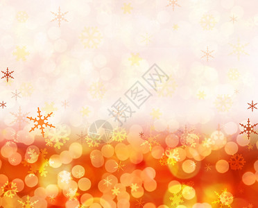 圣诞灯和雪花闪发光的节日背景图片