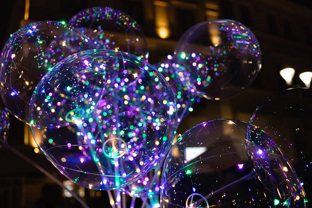 LED透明气球背景图片