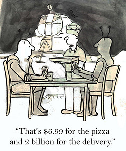 卡通插图比萨饼交付图片