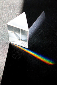棱镜中的光分解成彩虹的颜色图片