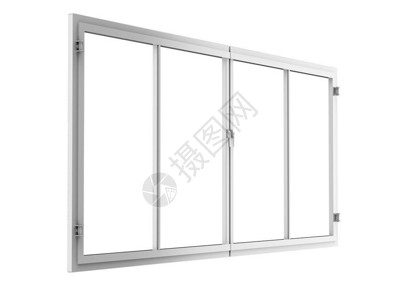 无框玻璃门3d将白色孤立的窗口框设计图片