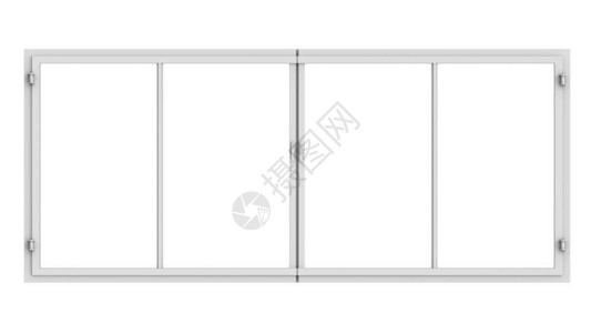 无框玻璃门3d将白色孤立的窗口框设计图片