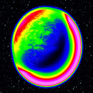 奇妙的红外线扫描行星在远宇图片