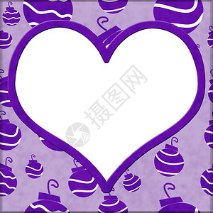 带有白色心脏的紫色复古装饰品背景图片