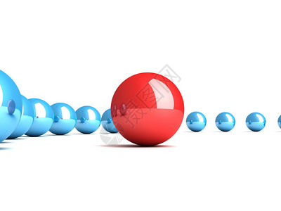 红色领导球体和蓝色从属球体图片
