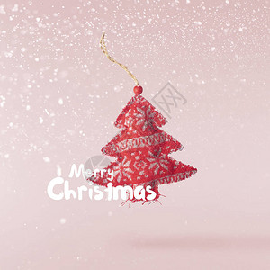 圣诞贺卡概念圣诞节装饰玩具在粉红背景的空气中坠落升华概念图片