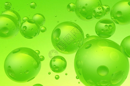 冷酷现实的绿色泡背景3D图片