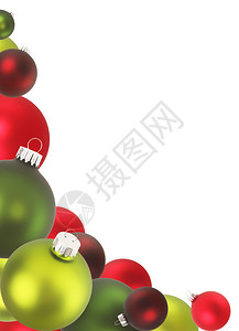 红色和绿色的圣诞饰品图片