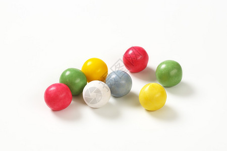 糖果涂层巧克力球或泡糖球图片