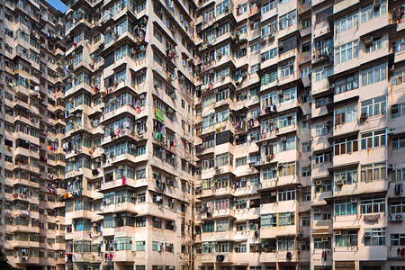 香港过度拥挤的住宅图片