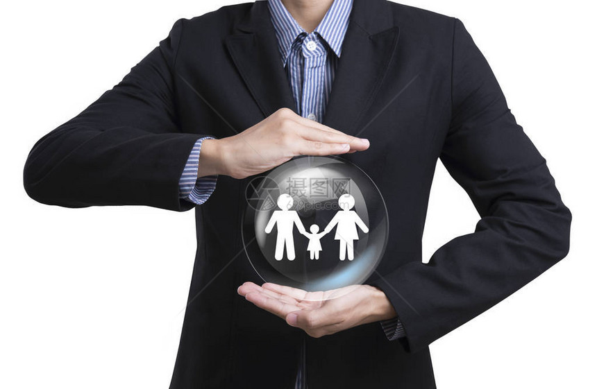 保护客户护理概念家庭人寿保险的企业雇员单位图片