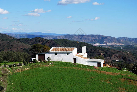 西班牙乡村的乡间别墅高清图片