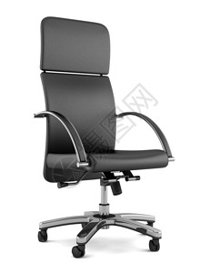 现代黑人办公椅白色背景图片