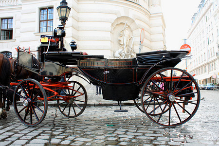 在奥地利维也纳霍夫堡宫殿乘马车图片