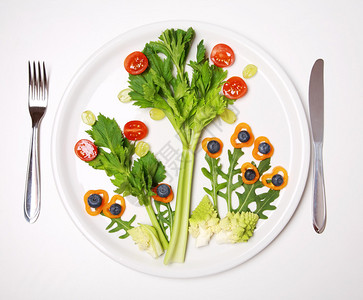 健康饮食概念蔬菜和水果作图片