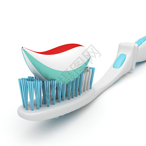 牙刷与牙膏的特写图像图片