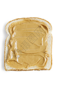 一片白面包鲜奶油花生酱在特背景图片