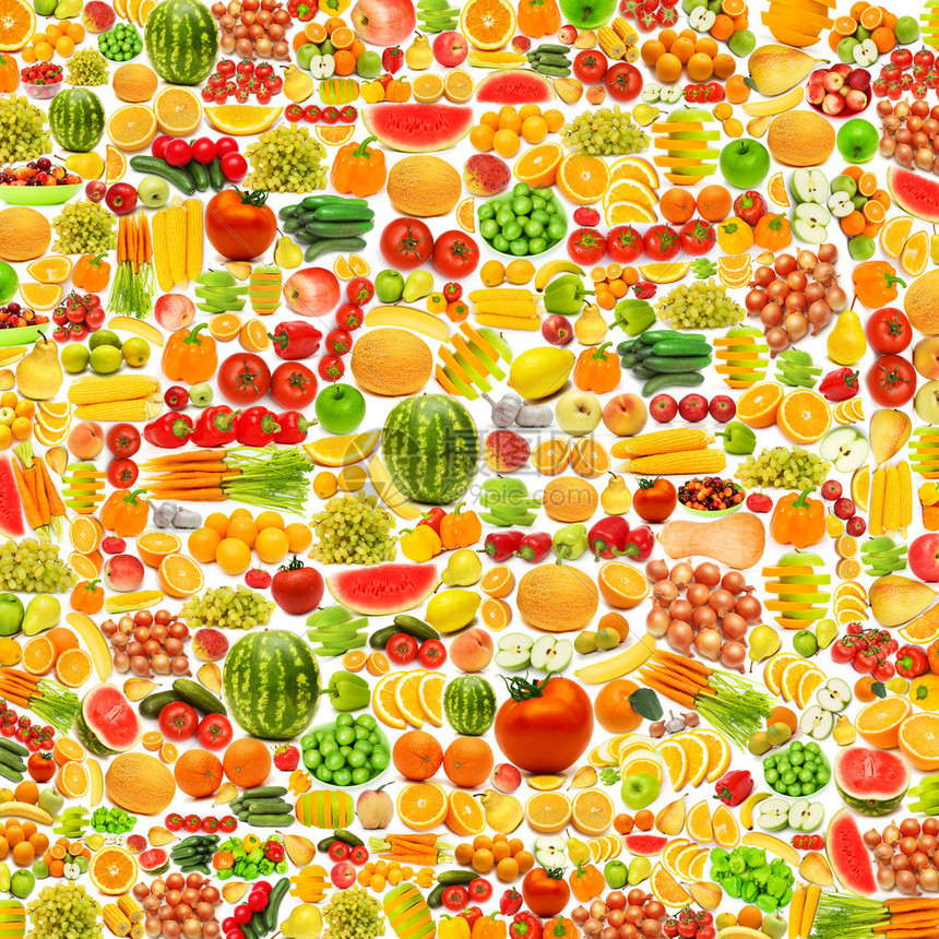 由多种水果和蔬菜制成的图片