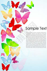 带有示例文本的蝴蝶背景插图图片