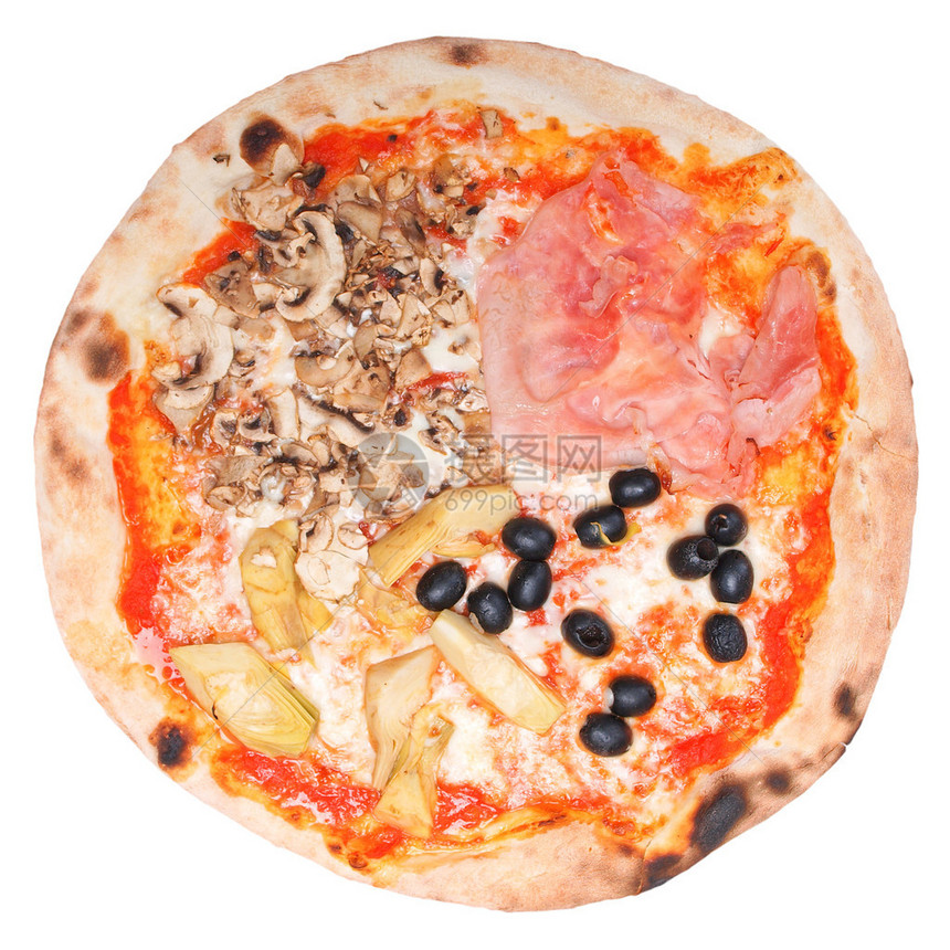 意大利披萨PizzaQuattroStagioni孤图片