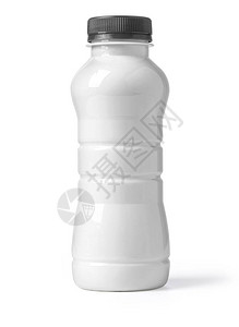 白色塑料瓶在白背景与剪切路径隔离图片