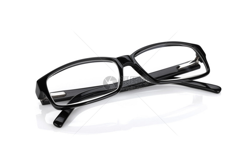 黑色眼镜白底孤图片