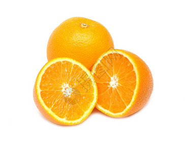 关闭橙色与另一半隔离在白色背景图片