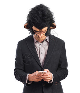 猴子写短信图片