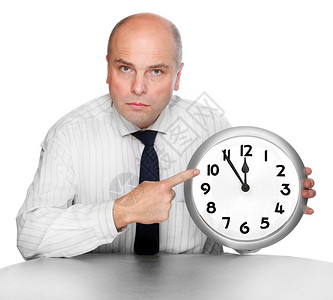 一个有钟表脸的商人时间图片