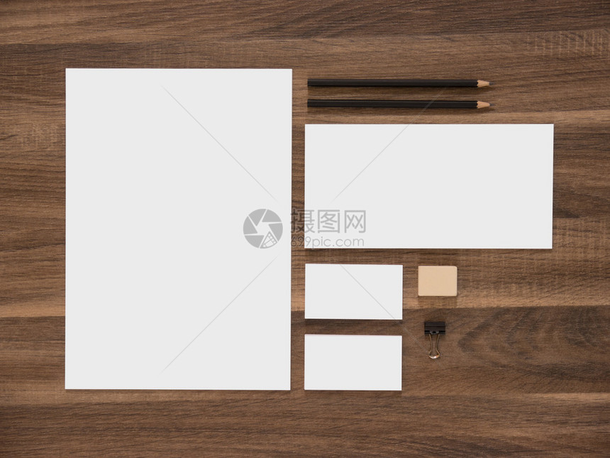 标印模型信头信封和空白名片简单的公司设计图片