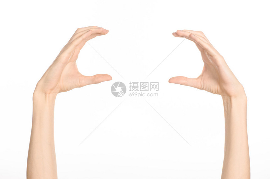 手势主题人手显示在白色背景图片