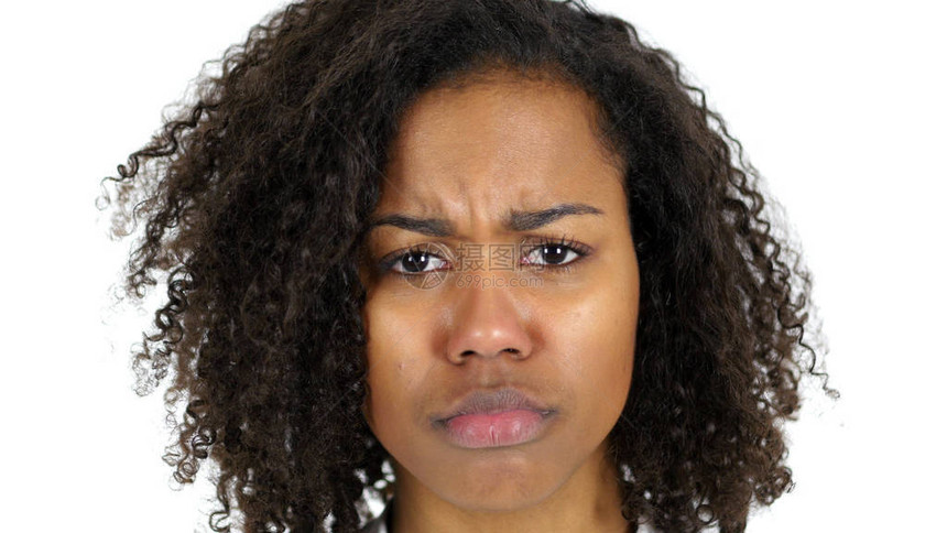 悲伤的黑人妇女的脸图片