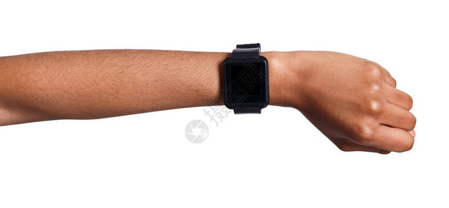 带智能手表空白屏幕白色背景剪切Smartwatch现代数字工具背景图片